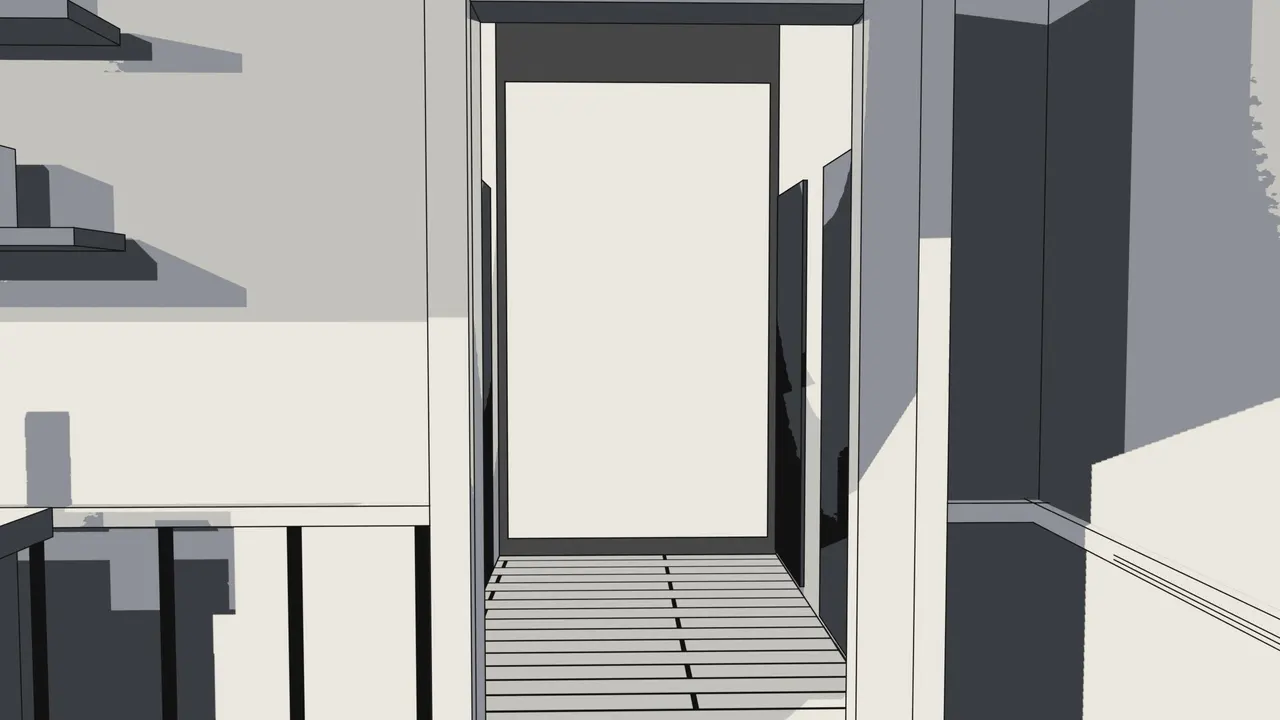 The chain falls from the back door; it stands open.